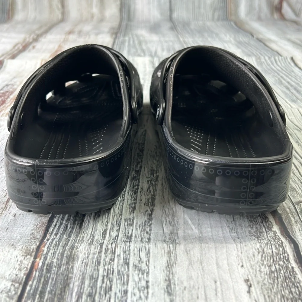 Crocs x Ron English Area 54 Boys: Black Slip On Clog Sandals Mens Size 12